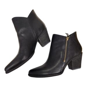 Zodiac Black Ankle Zipper Boots Vegan Leather